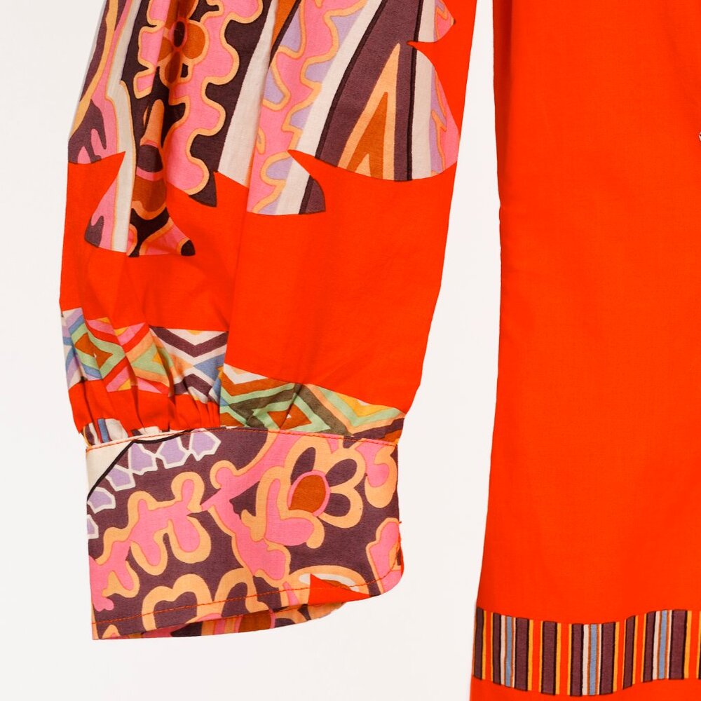 Etro Vintage Orange Printed Cotton Shirt Dress - Picture 5 of 10